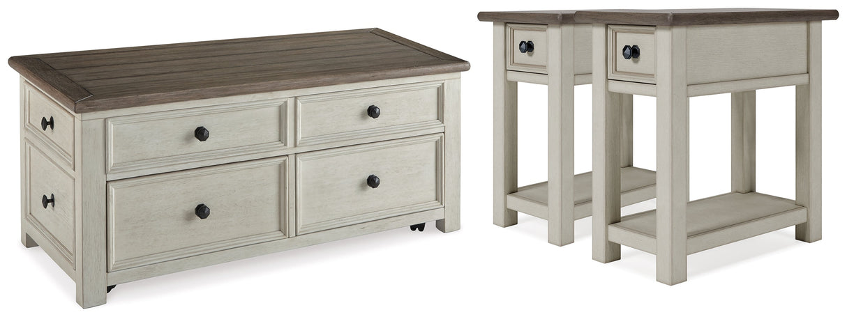 Bolanburg Coffee Table with 2 End Tables in Two-tone by Ashley at Eve Furniture