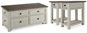 Bolanburg Coffee Table with 2 End Tables in Two-tone by Ashley at Eve Furniture