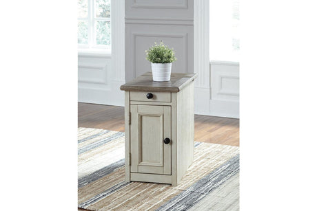 Bolanburg Two-tone Chairside End Table with USB Ports & Outlets by Ashley at Eve Furniture