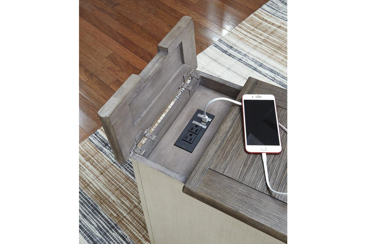 Bolanburg Two-tone Chairside End Table with USB Ports & Outlets by Ashley at Eve Furniture
