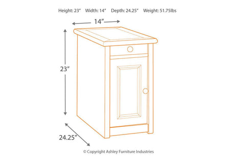 Bolanburg Two-tone Chairside End Table with USB Ports & Outlets by Ashley at Eve Furniture