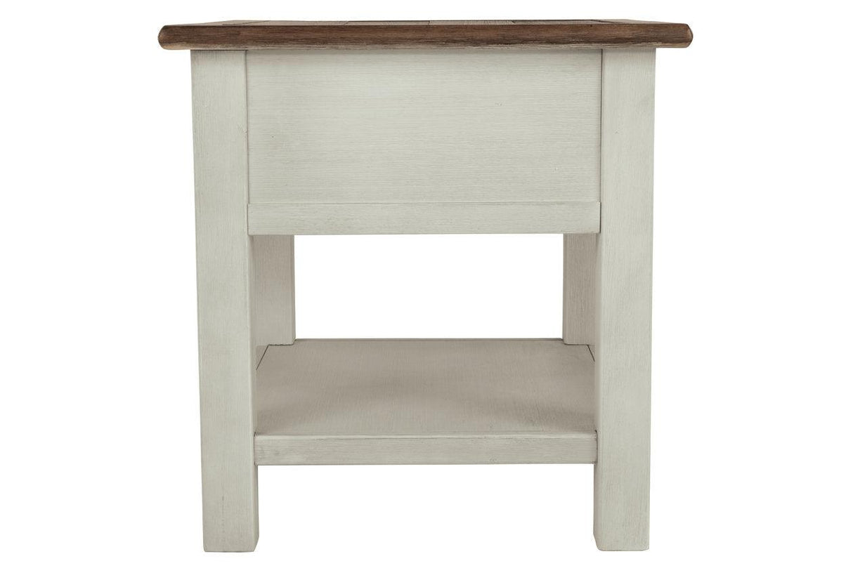 Bolanburg Two-tone Chairside End Table with USB Ports & Outlets by Ashley at Eve Furniture