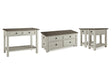 Bolanburg Two-tone Coffee Table and 2 Chairside End Tables with Console by Ashley at Eve Furniture
