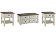 Bolanburg Two-tone Coffee Table and 2 End Tables by Ashley at Eve Furniture