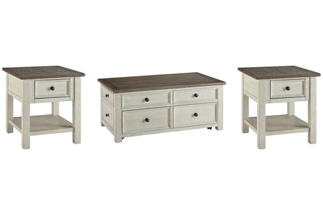 Bolanburg Two-tone Coffee Table and 2 End Tables by Ashley at Eve Furniture