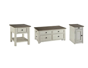 Bolanburg Two-tone Coffee Table with End Table and Chairside End Table by Ashley at Eve Furniture