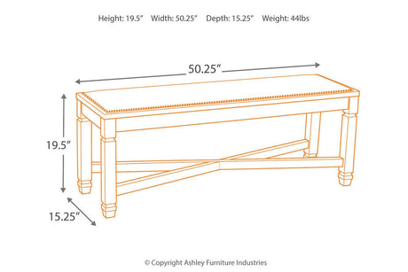 Bolanburg Two-tone Dining Bench by Ashley at Eve Furniture