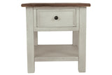 Bolanburg Two-tone Chairside End Table with USB Ports & Outlets by Ashley at Eve Furniture