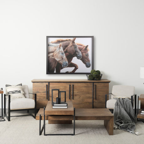 Bold Equine - Run by Mercana Studio a Hand Embellished Textured Framed Photo Art Print Matted under by Mercana at Eve Furniture