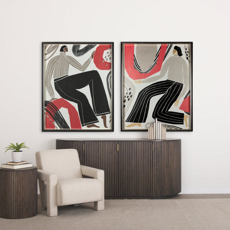 Bold People - Ellis by Mercana Studio Hand Embellished Textured Framed Art Print Matted under Glass by Mercana at Eve Furniture