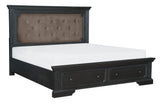 Bolingbrook Wire-Brushed Charcoal King Storage Platform Bed by Homelegance at Eve Furniture