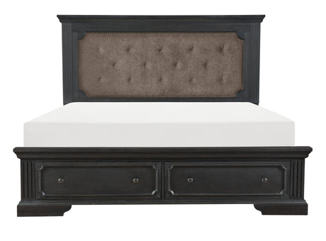 Bolingbrook Wire-Brushed Charcoal Storage Platform Bedroom Set by Homelegance at Eve Furniture