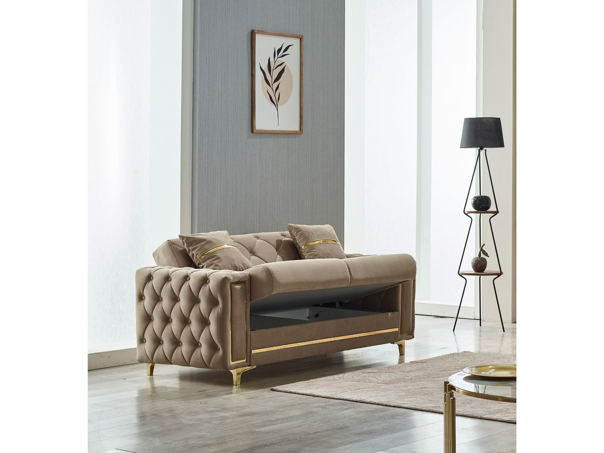 Bolivya 3-pieces (Sofa & Loveseat & Chair) Livingroom Set in Beige by Furnia at Eve Furniture