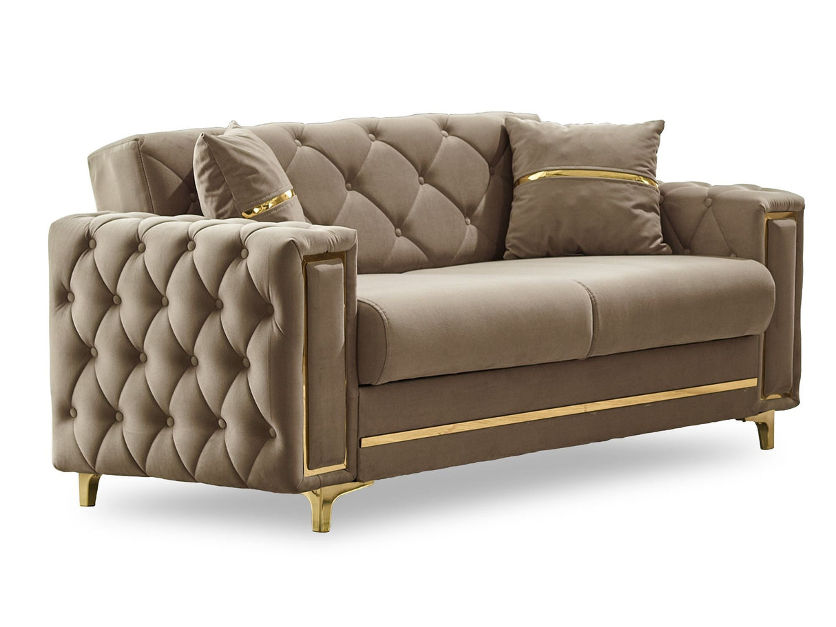 Bolivya 3-pieces (Sofa & Loveseat & Chair) Livingroom Set in Beige by Furnia at Eve Furniture