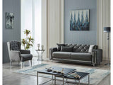 Bolivya 3-pieces (Sofa & Loveseat & Chair) Livingroom Set in Grey