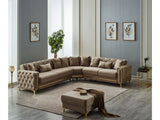 Bolivya Beige Convertible Sectional Sofa by Furnia at Eve Furniture