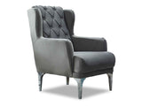 Bolivya Chair With Silver Leg Grey by Furnia at Eve Furniture