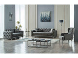 Bolivya Convertible Loveseat With Silver Legs Grey by Furnia at Eve Furniture