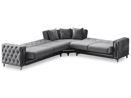 Bolivya Convertible Sectional Sofa Grey by Furnia at Eve Furniture