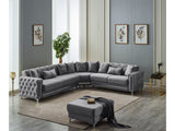 Bolivya Convertible Sectional Sofa Grey by Furnia at Eve Furniture