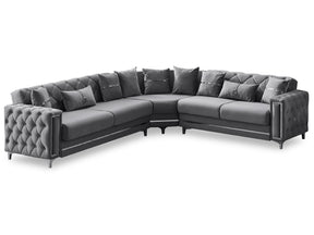 Bolivya Convertible Sectional Sofa Grey by Furnia at Eve Furniture