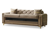 Bolivya Convertible Sofa Beige With Gold Legs by Furnia at Eve Furniture