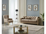 Bolivya Convertible Sofa Beige With Gold Legs by Furnia at Eve Furniture