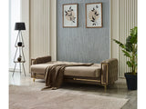 Bolivya Convertible Sofa Beige With Gold Legs by Furnia at Eve Furniture