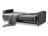 Bolivya Convertible Sofa With Silver Legs in Grey by Furnia at Eve Furniture