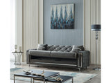 Bolivya Convertible Sofa With Silver Legs in Grey by Furnia at Eve Furniture