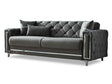 Bolivya Convertible Sofa With Silver Legs in Grey by Furnia at Eve Furniture