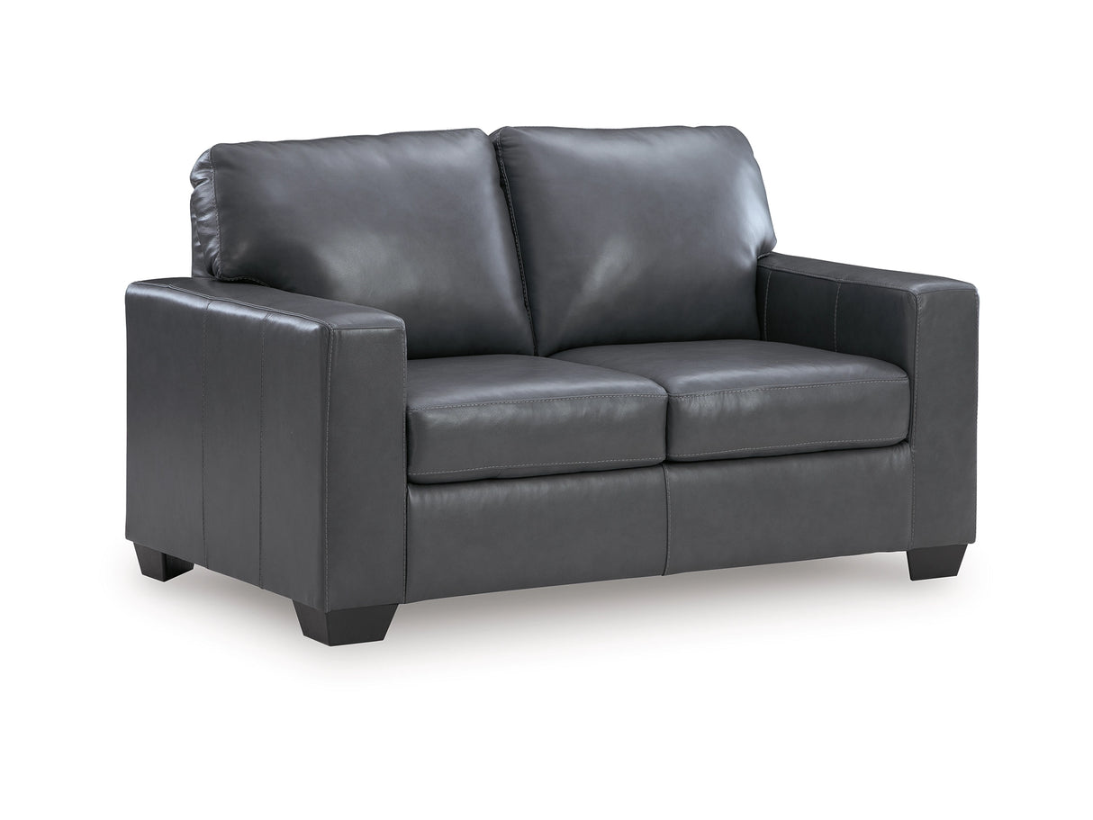 Bolsena Admiral Leather Loveseat by Ashley at Eve Furniture