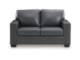 Bolsena Admiral Leather Loveseat by Ashley at Eve Furniture