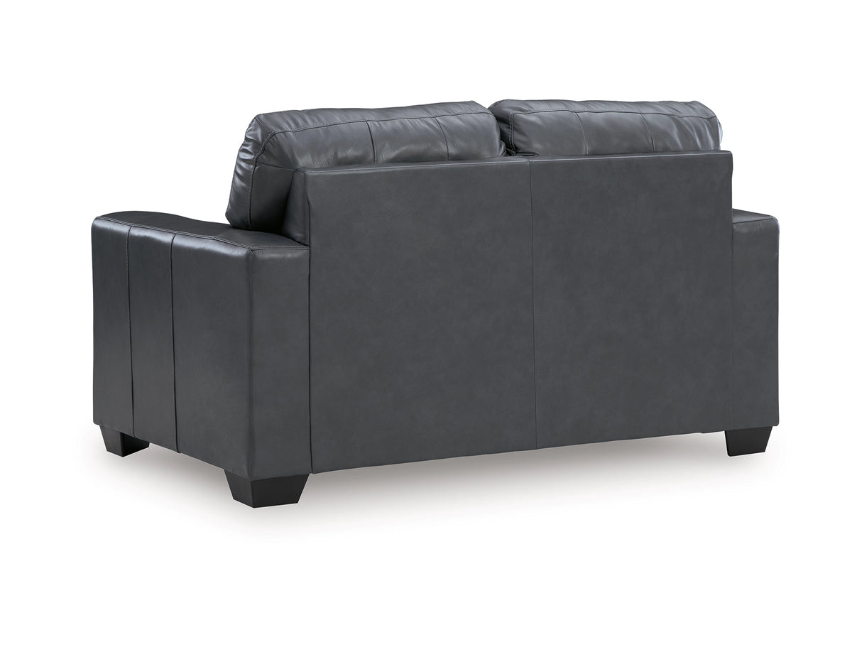 Bolsena Admiral Leather Loveseat by Ashley at Eve Furniture