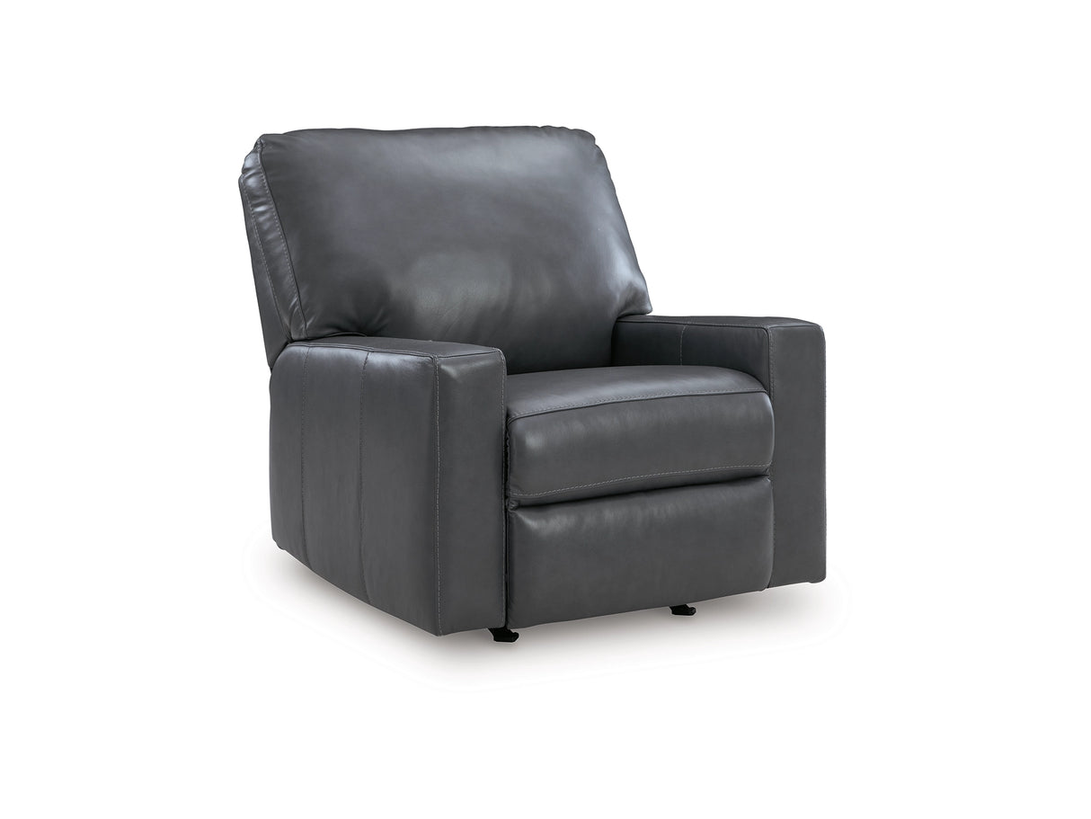 Bolsena Admiral Manual Leather Recliner by Ashley at Eve Furniture