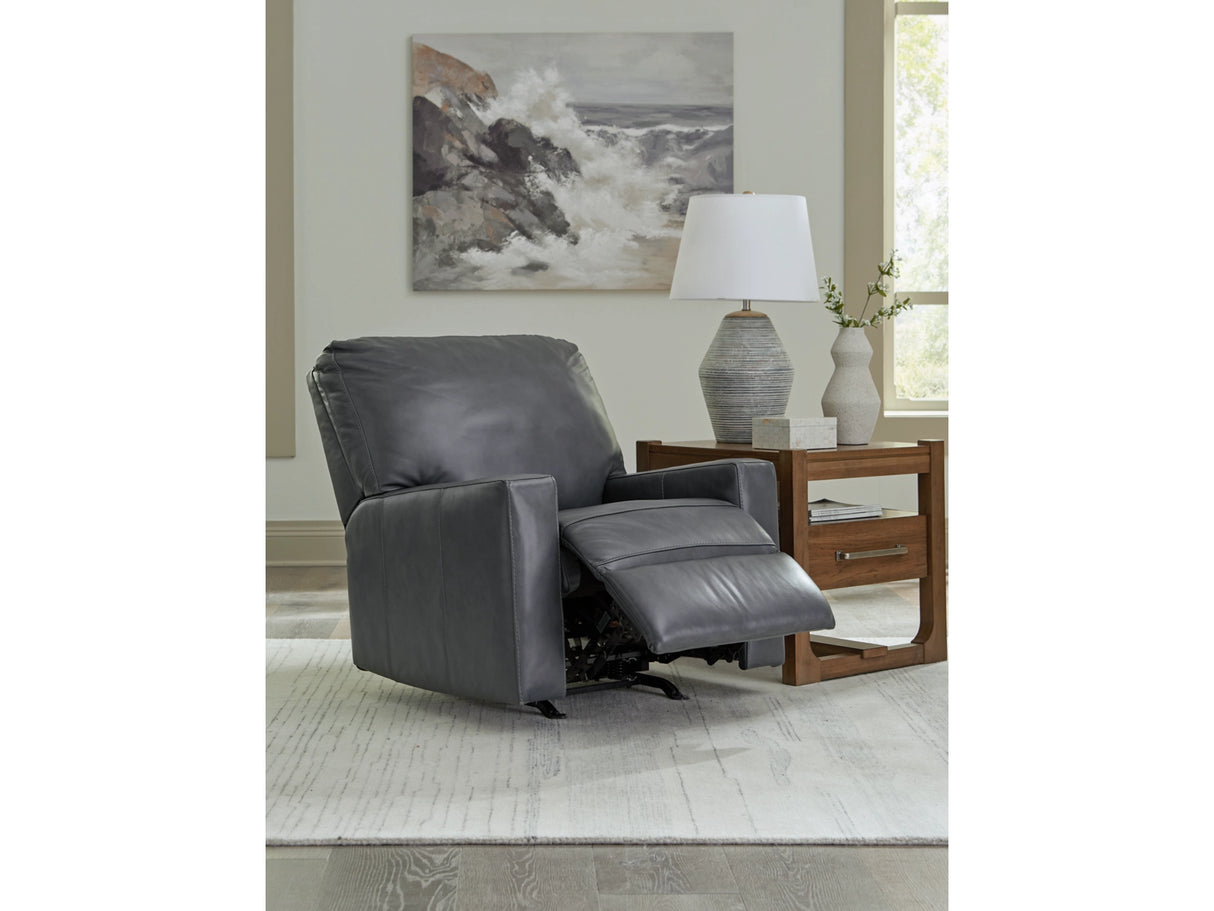 Bolsena Admiral Manual Leather Recliner by Ashley at Eve Furniture