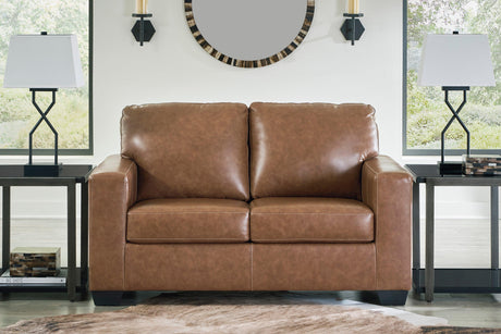 Bolsena Caramel Leather Living Room Set by Ashley at Eve Furniture