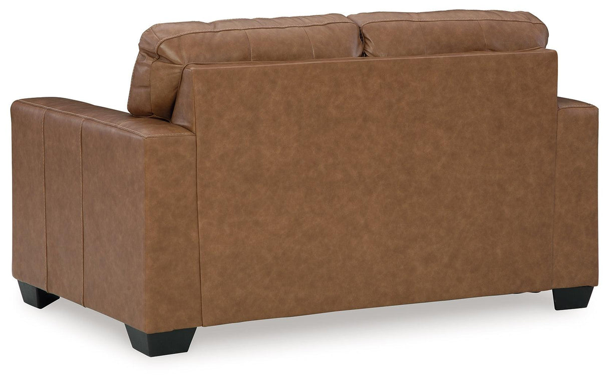 Bolsena Caramel Loveseat by Ashley at Eve Furniture