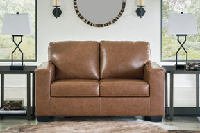 Bolsena Caramel Loveseat by Ashley at Eve Furniture