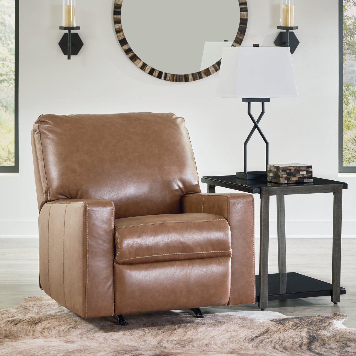 Bolsena Caramel Recliner by Ashley at Eve Furniture