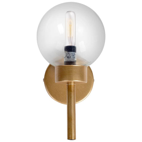 Boltern I Gold Toned Glass Globe Wall Sconce by Mercana at Eve Furniture