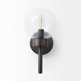 Boltern II Black Toned Glass Globe Wall Sconce by Mercana at Eve Furniture
