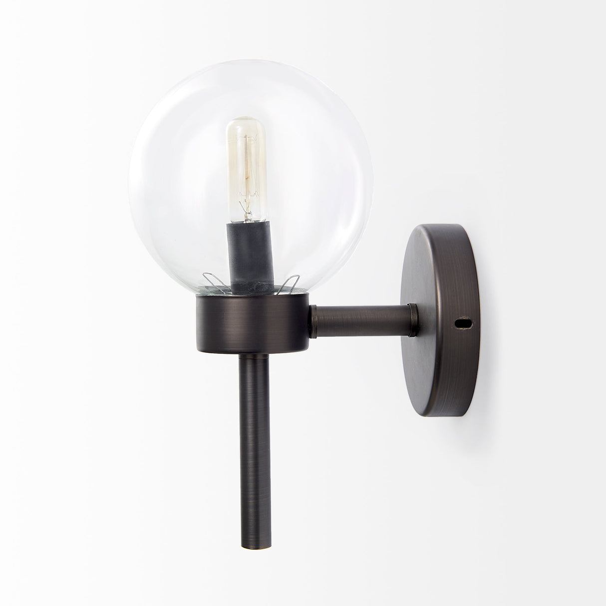 Boltern II Black Toned Glass Globe Wall Sconce by Mercana at Eve Furniture