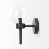Boltern II Black Toned Glass Globe Wall Sconce by Mercana at Eve Furniture