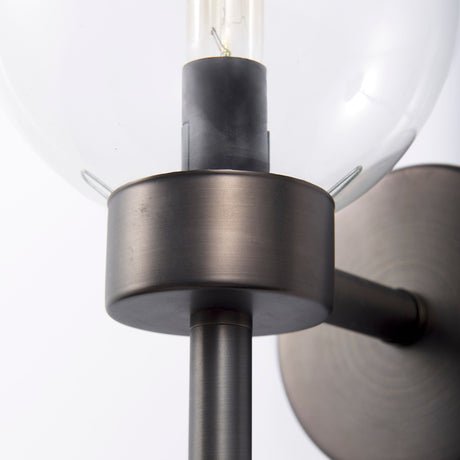 Boltern II Black Toned Glass Globe Wall Sconce by Mercana at Eve Furniture