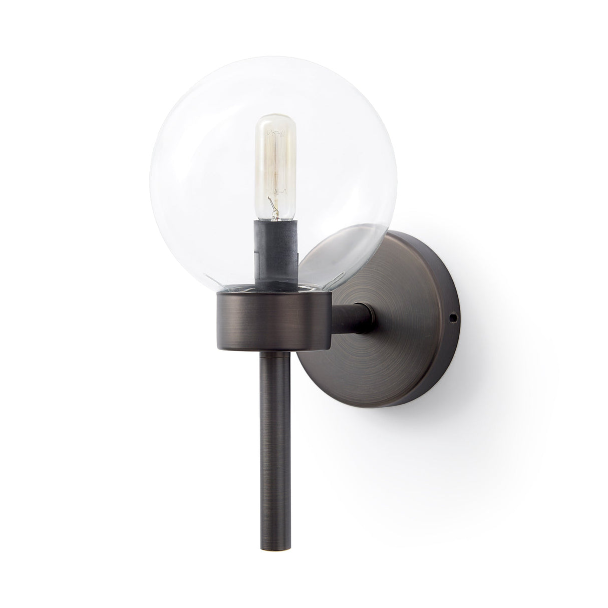 Boltern II Black Toned Glass Globe Wall Sconce by Mercana at Eve Furniture
