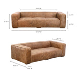 Bolton Brown Leather Sofa by Moe's Home at Eve Furniture