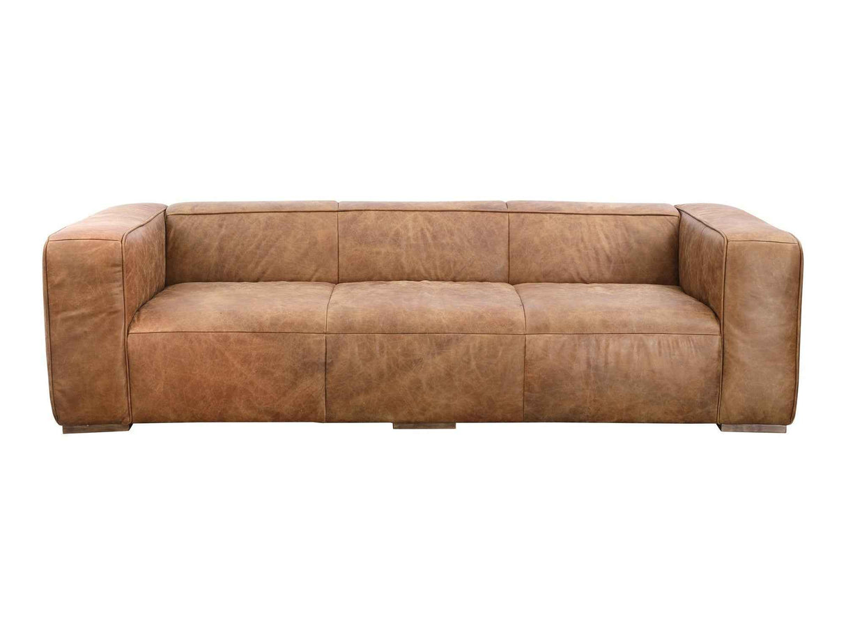 Bolton Brown Leather Sofa by Moe's Home at Eve Furniture
