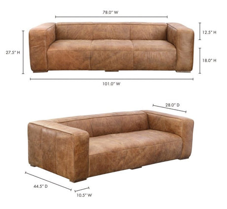 Bolton Sofa Cappuccino by Moe's Home at Eve Furniture