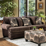 Bonaventura Brown Stationary Sofa & Loveseat by Furniture of America at Eve Furniture